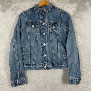 GAP Icon Denim Jacket Women‎ XS Saddle Blue Western Jean Cowgirl